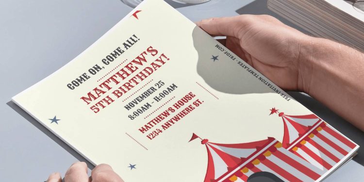 (Free Editable PDF) Joyful Circus Birthday Invitation Templates