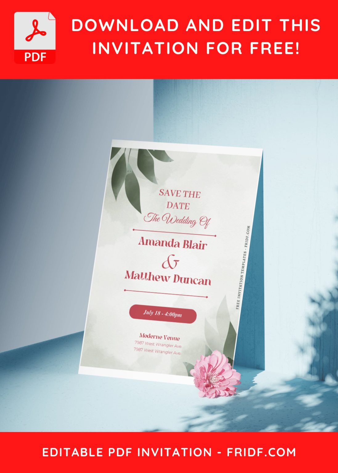 (Free Editable PDF) Enhanced Greenery Wedding Invitation Templates ...
