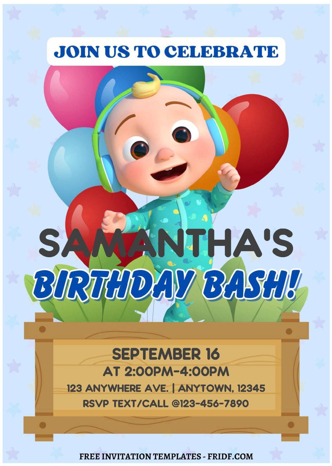 (Free Editable PDF) Cocomelon Palooza Birthday Invitation Templates ...