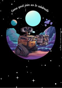 FREE Wall - E Outer Space Birthday Invitation Templates