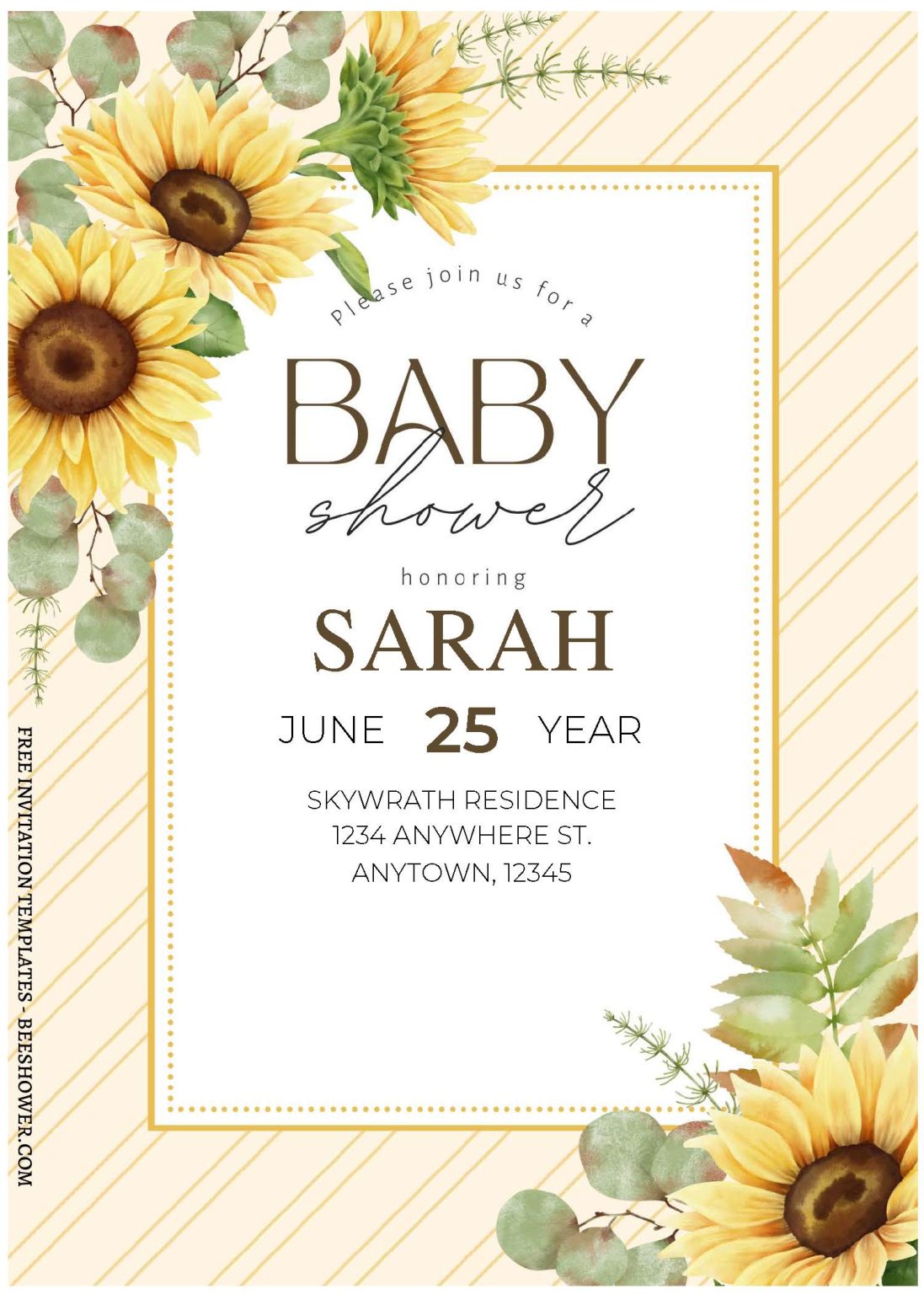 (Free Editable PDF) Love In Sunflower Blooms Birthday Invitation Templates