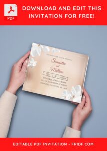 (Free Editable PDF) Majestic Magnolia Wedding Invitation Templates C