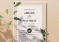 (Free Editable PDF) Minimalist Foliage Wedding Invitation Templates