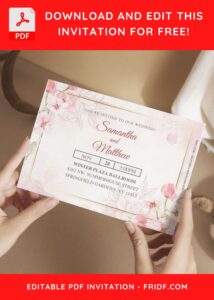 (Free Editable PDF) Botanical Sakura Birthday Invitation Templates E