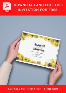 (Free Editable PDF) Sunshine Sunflower Wedding Invitation Templates E