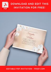 (Free Editable PDF) Majestic Magnolia Wedding Invitation Templates E