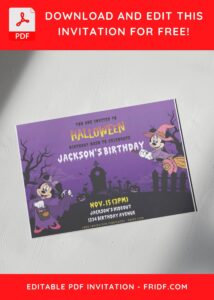 (Free Editable PDF) Spectacular Spooky Mickey Mouse Birthday Invitation Templates E