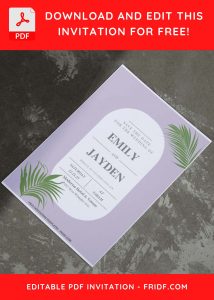 (Free Editable PDF) Tropical Paradise Wedding Invitation Templates G