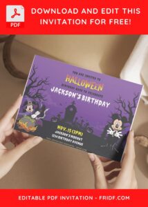 (Free Editable PDF) Spectacular Spooky Mickey Mouse Birthday Invitation Templates G