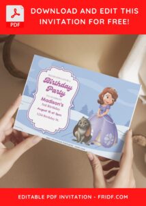 (Free Editable PDF) Winter Wonderland Sofia The First Birthday Invitation Templates G