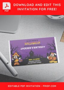 (Free Editable PDF) Spectacular Spooky Mickey Mouse Birthday Invitation Templates H