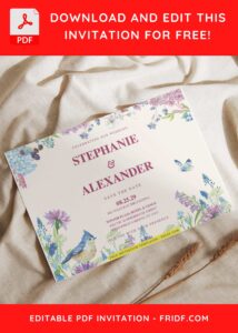 (Free Editable PDF) Striking Spring Garden Blooms Wedding Invitation Templates I