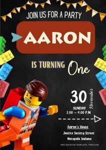 Free Editable Word - Build the Lego Birthday Invitation Templates