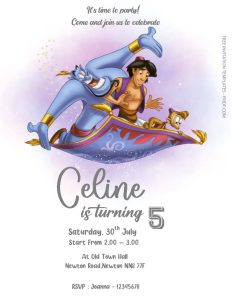 Free Editable Word - Aladdin Birthday Invitation Templates