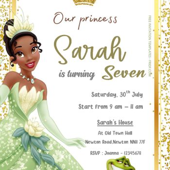 FREE Charming The Princess And The Frog Birthday Invitation Templates ...