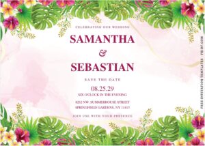 (Free Editable PDF) Vintage Summer Wedding Invitation Templates B