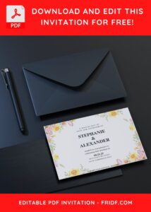 (Free Editable PDF) Beautiful Boho Spring Floral Wedding Invitation Templates C