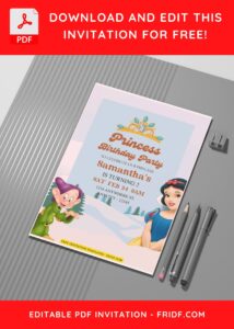 (Free Editable PDF) Winter Wonderland Snow White Birthday Invitation Templates G