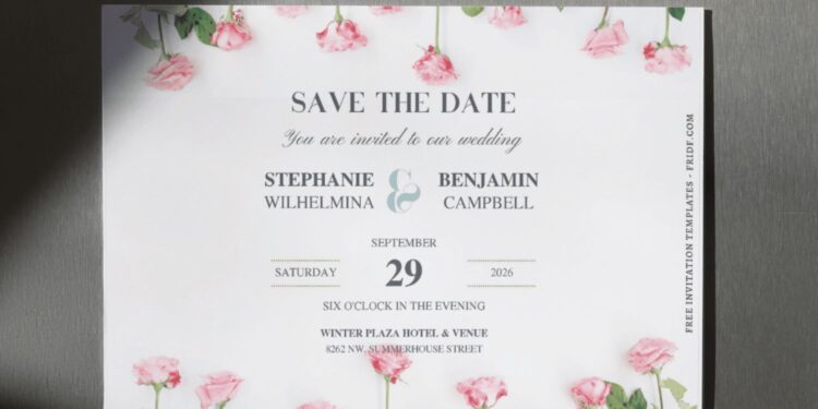 (Free Editable PDF) Pristine Botanical Wedding Invitation Templates D
