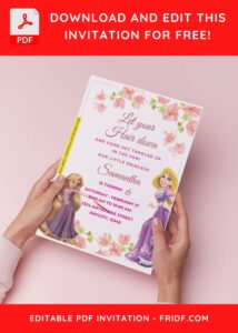 (Free Editable PDF) Garden Reverie Rapunzel Birthday Invitation Templates H