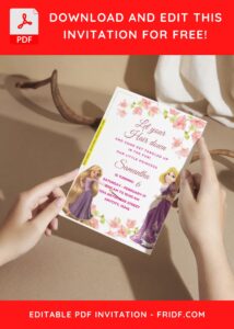 (Free Editable PDF) Garden Reverie Rapunzel Birthday Invitation Templates I