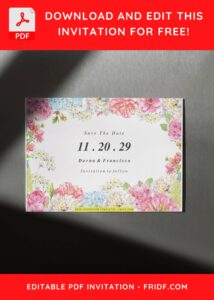 (Free Editable PDF) Floral Love Bird Wedding Invitation Templates F