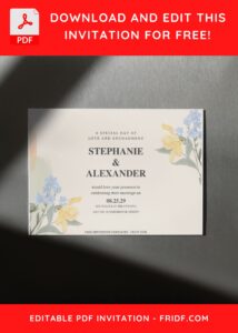 (Free Editable PDF) Elegant Rustic Floral Wedding Invitation Templates F