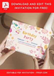 (Free Editable PDF) Adorable Unicorn Garden Birthday Invitation Templates G