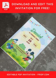 (Free Editable PDF) Mickey Mouse Wonderpark Birthday Invitation Templates A