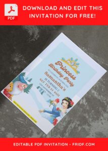 (Free Editable PDF) Winter Wonderland Snow White Birthday Invitation Templates A