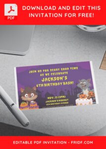 (Free Editable PDF) Werewolf Day Out Birthday Invitation Templates H
