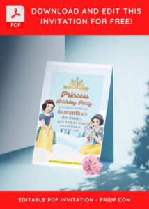 (Free Editable PDF) Winter Wonderland Snow White Birthday Invitation Templates B