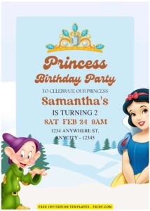 (Free Editable PDF) Winter Wonderland Snow White Birthday Invitation Templates D