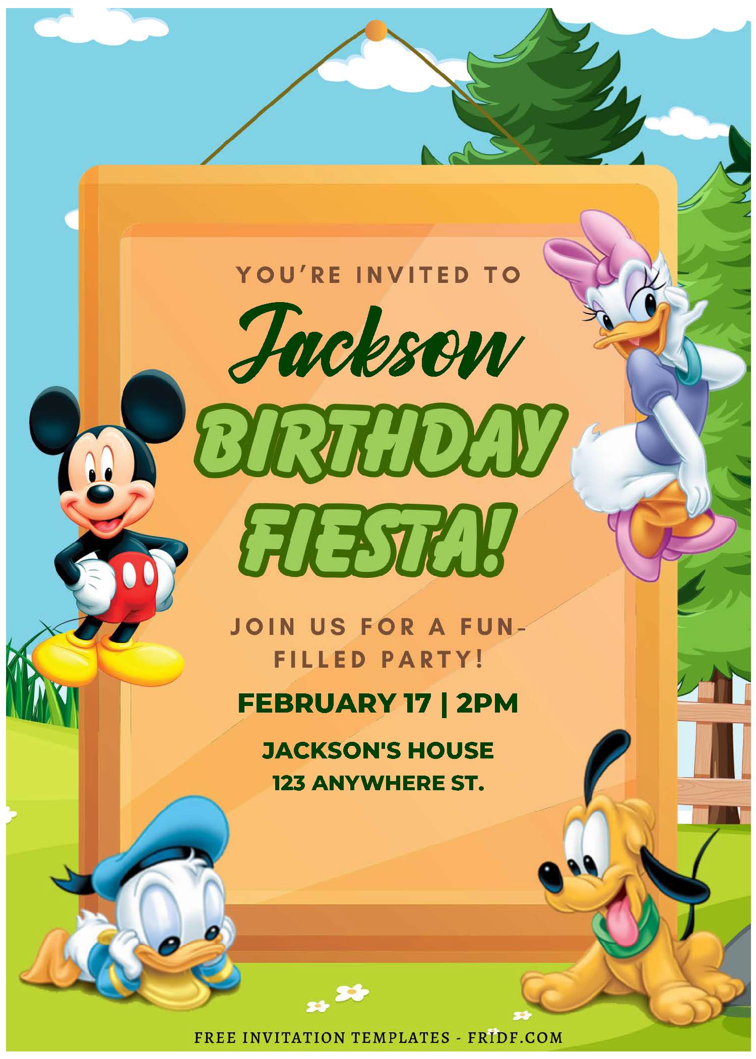 (Free Editable PDF) Disney Mickey Mouse Fiesta Birthday Invitation ...