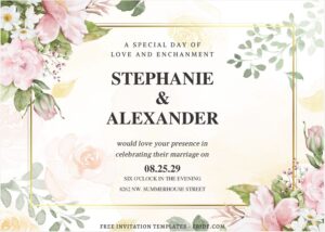 (Free Editable PDF) Enchanting Nature Wedding Invitation Templates A