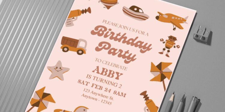 (Free Editable PDF) Children Toys Birthday Invitation Templates
