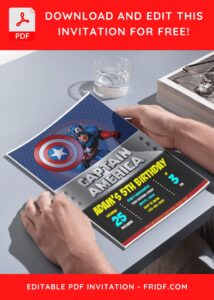(Free Editable PDF) Captain America Birthday Invitation Templates J