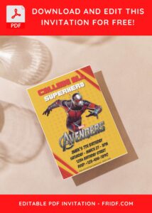 (Free Editable PDF) Marvel Avengers Endgame Birthday Invitation Templates F