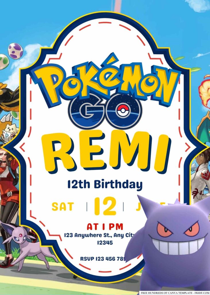 18+ Pokemon GO! Birthday Invitation Templates - FRIDF