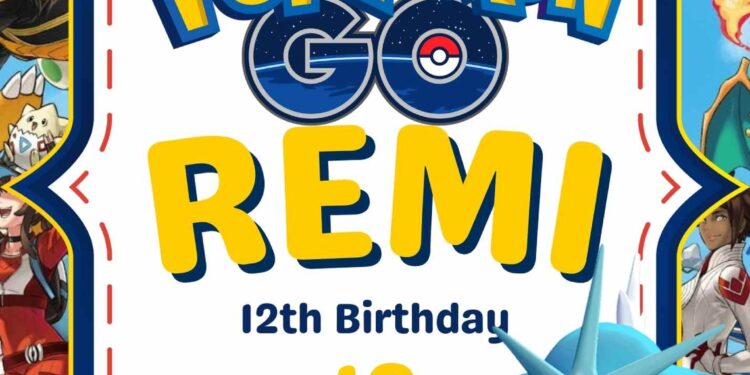 FREE Editable Pokémon GO! Birthday Invitation