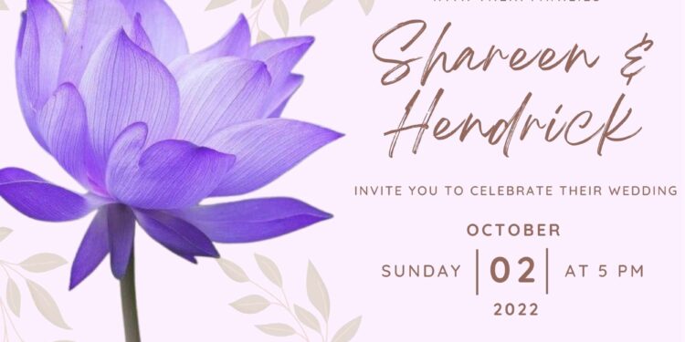 FREE Purple Lotus Wedding Invitation Templates