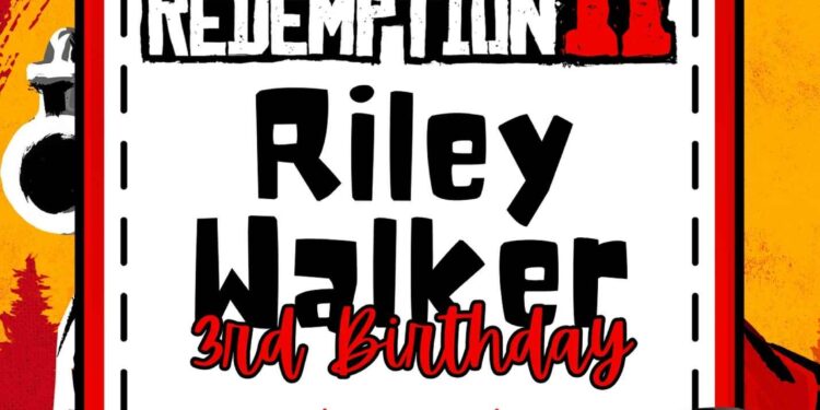 FREE Editable Red Dead Redemption 2 Birthday Invitation