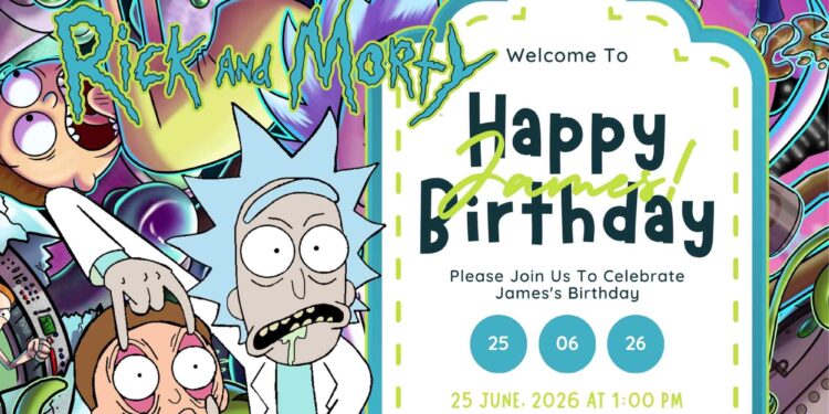 FREE Editable Rick and Morty Birthday Invitation
