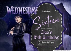 FREE Editable Wednesday Birthday Invitation 