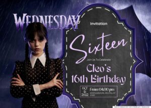 FREE Editable Wednesday Birthday Invitation 