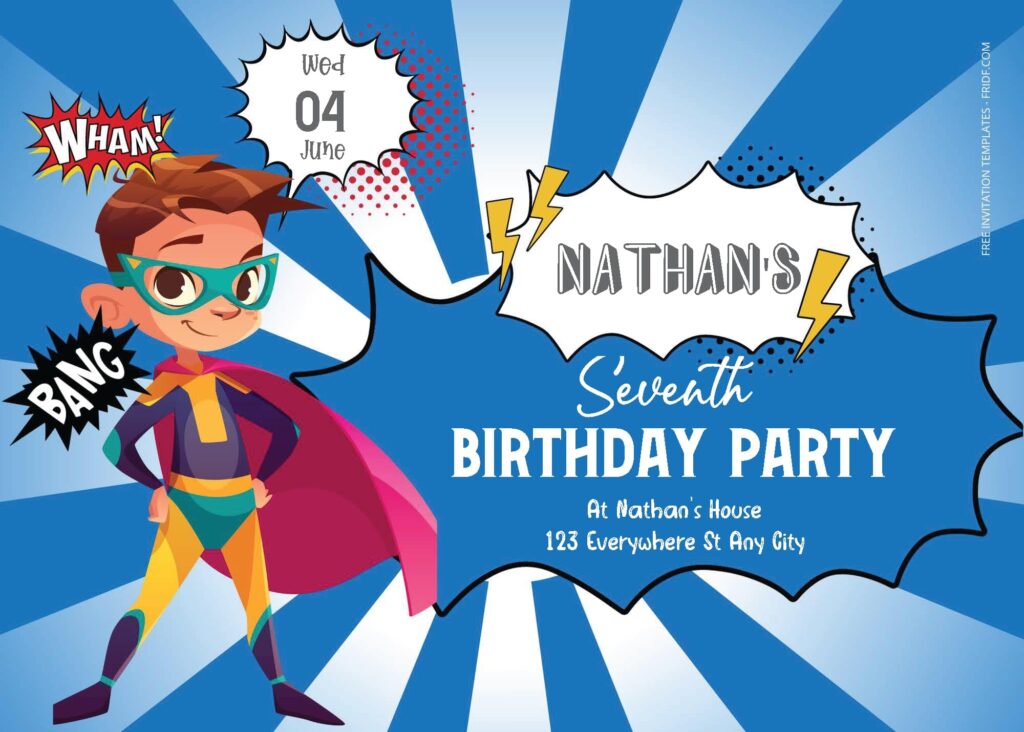 Free Editable PDF - 7+ Superhero Party Birthday Invitation Templates