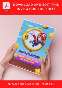 (Easily Edit PDF Invitation) Epic Super Mario Bros Birthday Invitation B