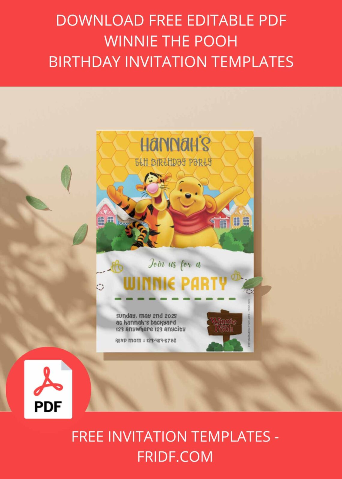 FREE PDF Invitation - Winnie The Pooh Birthday Invitation Templates ...