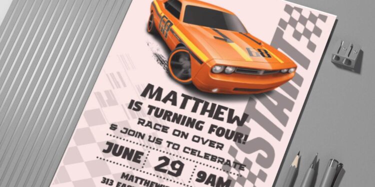 (Easily Edit PDF Invitation) Hot Wheels Showdown Birthday Invitation F