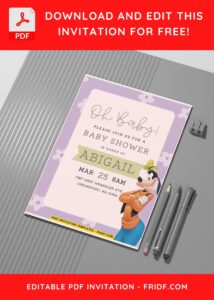 (Easily Edit PDF Invitation) Cheerful Goofy Disney Birthday Invitation C
